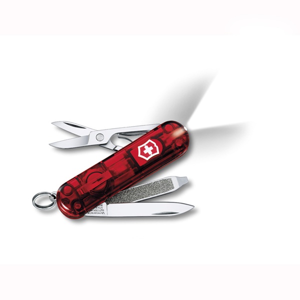 Нож-брелок Victorinox Classic SwissLite полупрозрачный красный