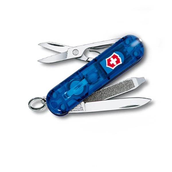 Нож-брелок Victorinox Classic SwissLite полупрозрачный синий