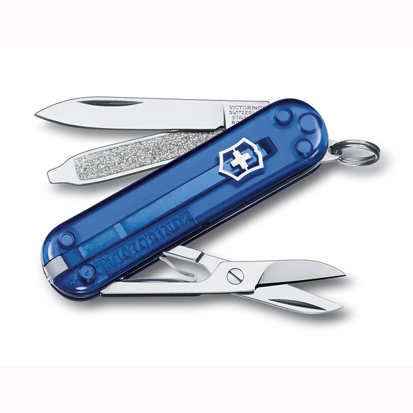 Нож-брелок Victorinox Classic полупрозрачный синий