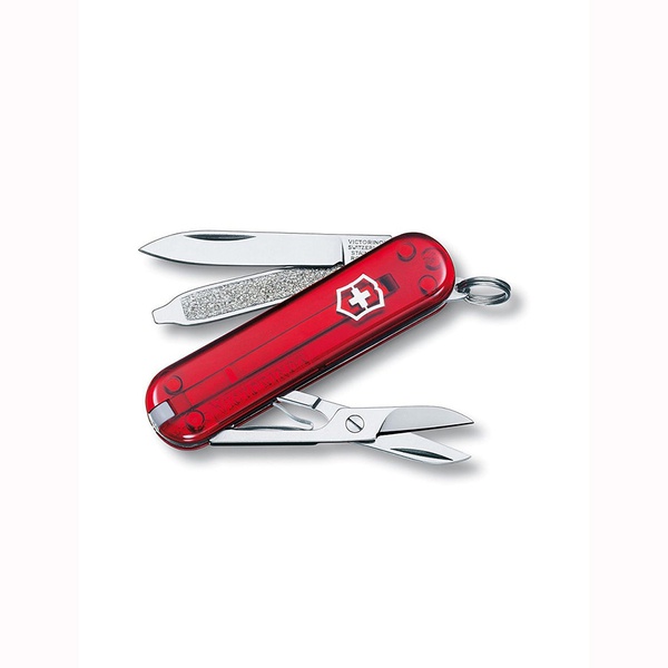 Нож-брелок Victorinox Classic полупрозрачный красный
