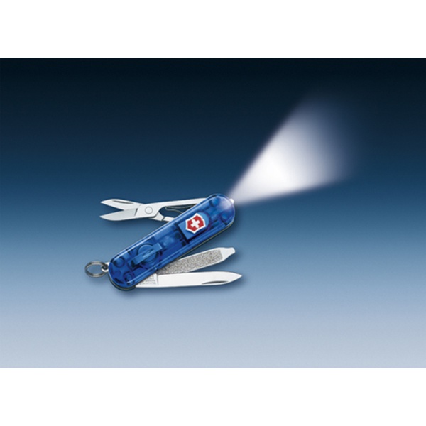 Нож-брелок Victorinox Classic Signature Lite полупрозрачный синий