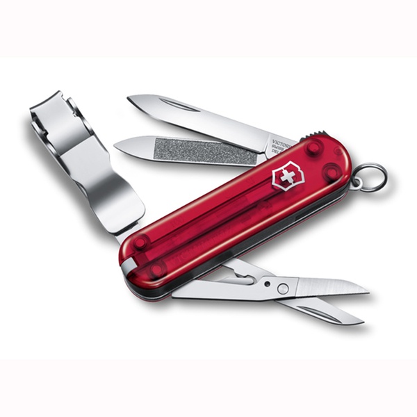 Нож-брелок Victorinox Classic Nail Clip 580 полупрозрачный красный