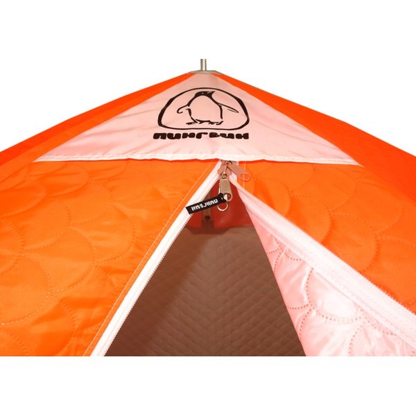 Палатка для зимней рыбалки Пингвин 2 Термолайт (каркас В95Т1) бело-оранжевый