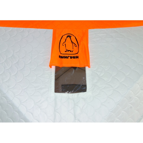 Палатка для зимней рыбалки Пингвин Призма Термолайт (каркас композит) бело-оранжевый