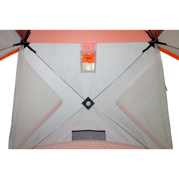 Палатка всесезонная Пингвин Призма Шелтерс Премиум Термолайт (каркас В95Т1) бело/оранжевый