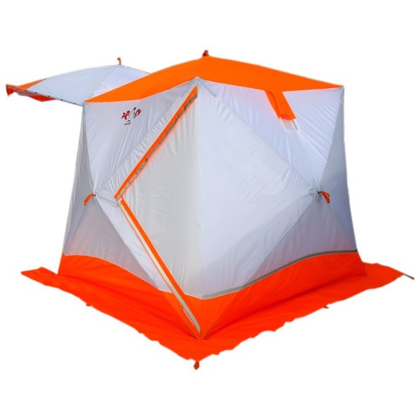 Всесезонная палатка Пингвин Призма Шелтерс Премиум (2-сл) (каркас В95Т1) бело/оранжевый