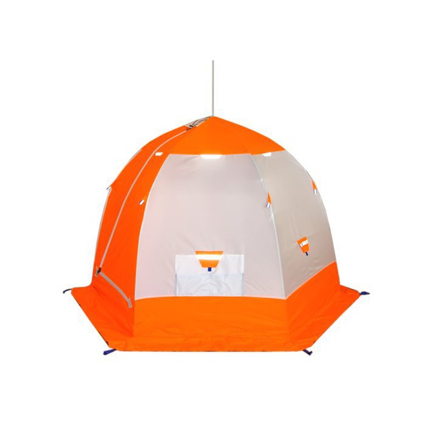 Палатка для зимней рыбалки Пингвин 2 (1-сл) (каркас В95Т1) бело/оранжевый