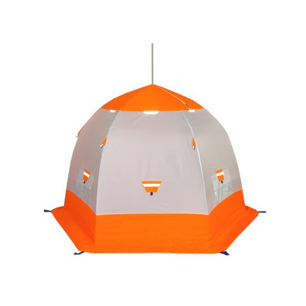 Палатка для зимней рыбалки Пингвин 2 (1-сл) (каркас В95Т1) бело/оранжевый