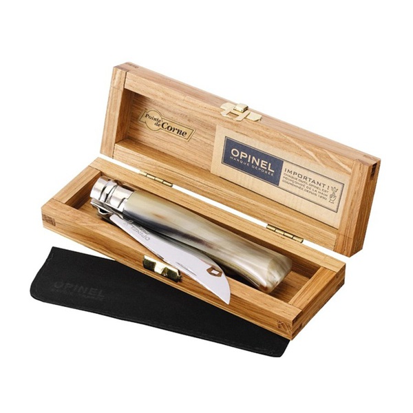 Нож Opinel №8 нержавеющая сталь, рукоять светлый рог буйвола