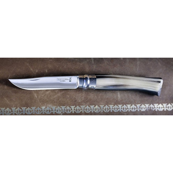 Нож Opinel №8 нержавеющая сталь, рукоять светлый рог буйвола