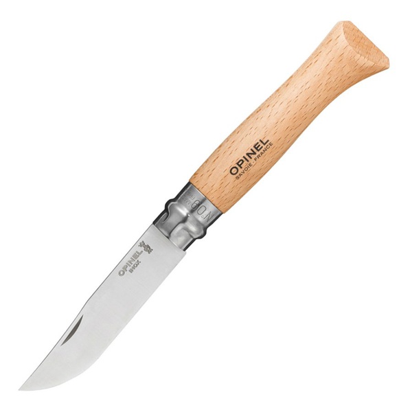 Нож Opinel №9, нержавеющая сталь, рукоять из бука, блистер