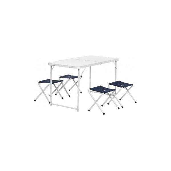 Набор мебели Nisus N-FS-21407+21124A (стол + 4 табурета, алюминий)