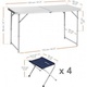 Набор мебели Nisus N-FS-21407+21124A (стол + 4 табурета, алюминий). Фото 2