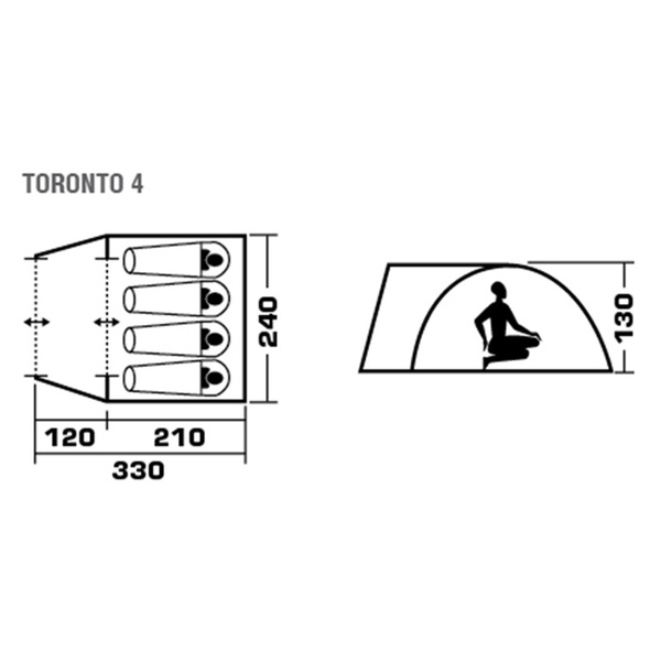 Палатка Jungle Camp Toronto 4 тёмно-зелёный/оливковый