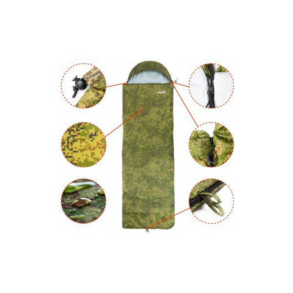 Спальный мешок Helios Батыр Extreme (220*70) КМФ цифра, Stratex 300г