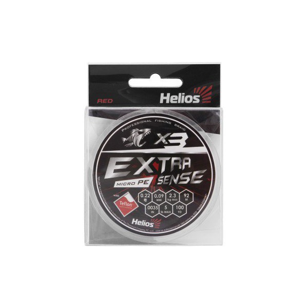 Шнур Helios Extrasense X3 PE Red (92м) 0.09 мм
