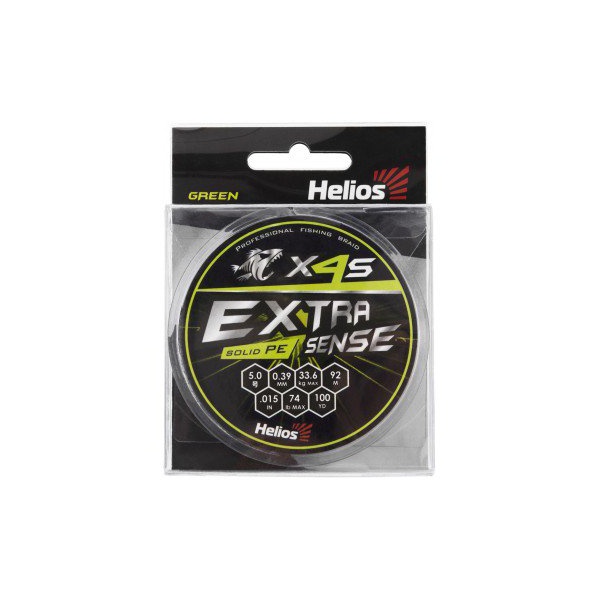 Шнур Helios Extrasense X4S PE Green (92м) 0.39 мм