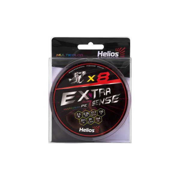 Шнур Helios Extrasense X8 PE Multicolor (150м) 0.28 мм