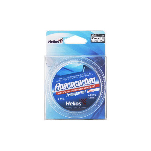 Леска Helios Fluorocarbon Transparent (прозрачный) 0,15мм/50м
