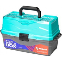 Ящик для снастей Nisus Tackle Box трёхполочный бирюзовый