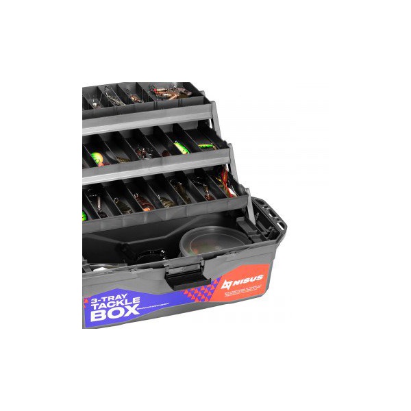 Ящик для снастей Nisus Tackle Box трёхполочный бирюзовый