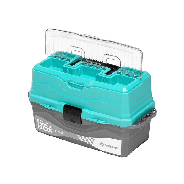 Ящик для снастей Nisus Tackle Box трёхполочный бирюзовый