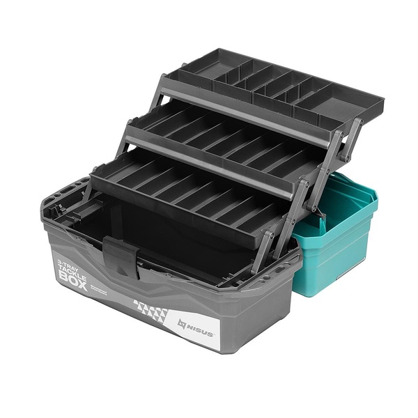 Ящик для снастей Nisus Tackle Box трёхполочный бирюзовый