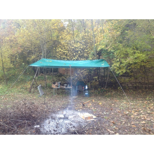 Тент Тарпаулин зелёный, 3x5 м