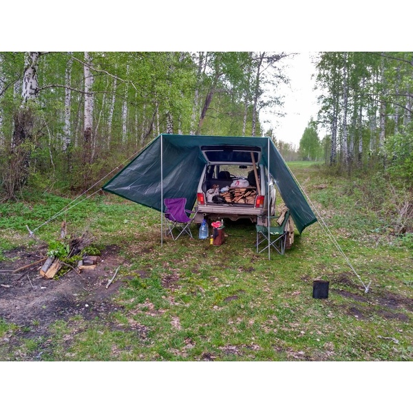 Тент Тарпаулин зелёный, 5x6 м