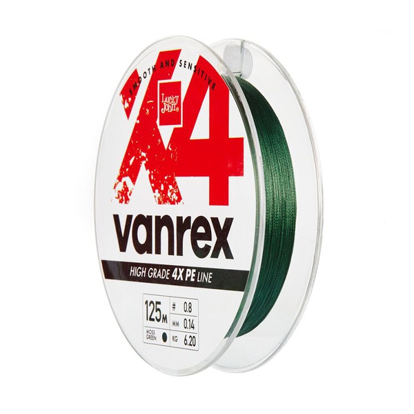 Леска плетёная Lucky John Vanrex х4 Braid Moss Green 125/008