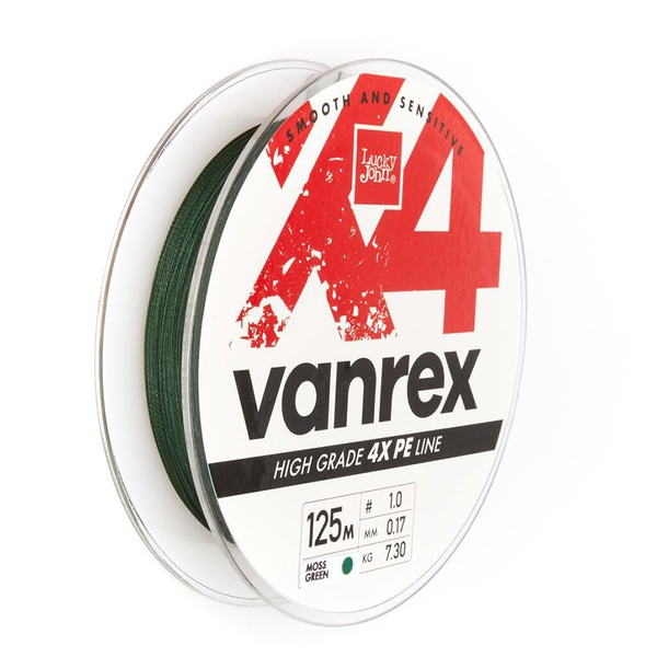 Леска плетёная Lucky John Vanrex х4 Braid Moss Green 125/017