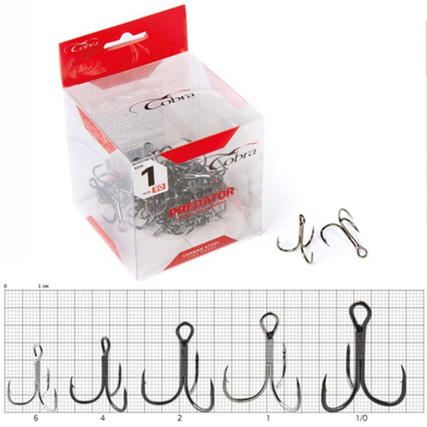 Крючки-тройники Cobra CT310 разм.001/0 (50 шт)