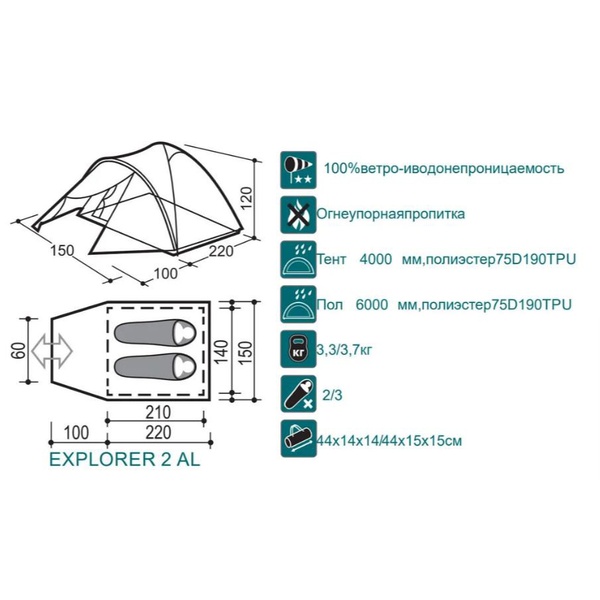 Палатка Canadian Camper Explorer 2 AL