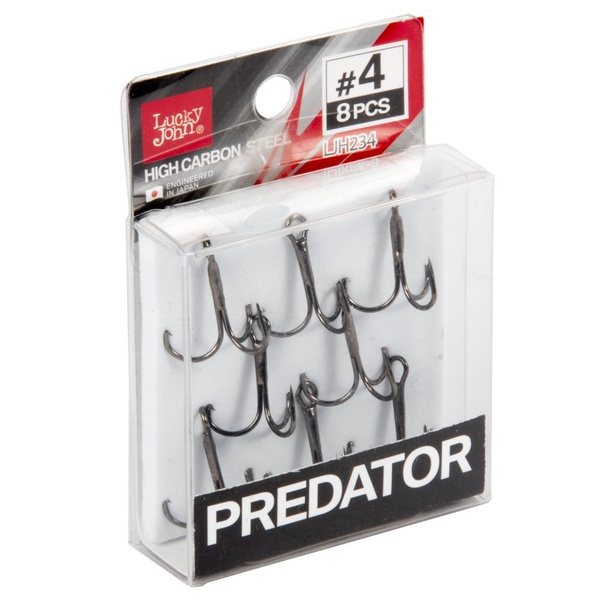 Крючки-тройники Lucky John Predator LJH234 разм.004 (8 шт)