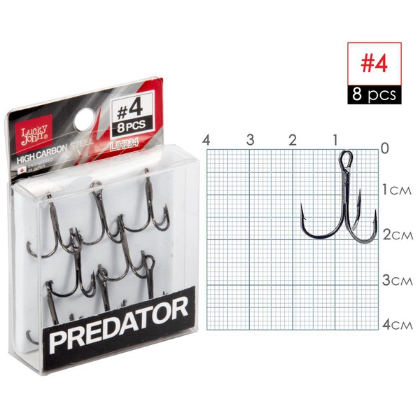 Крючки-тройники Lucky John Predator LJH234 разм.004 (8 шт)