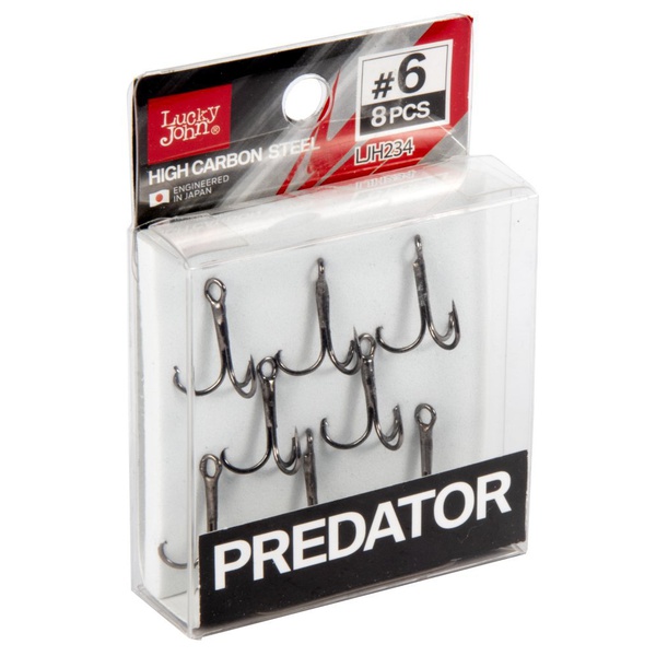 Крючки-тройники Lucky John Predator LJH234 разм.006 (8 шт)