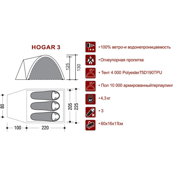 Палатка Indiana Hogar 3