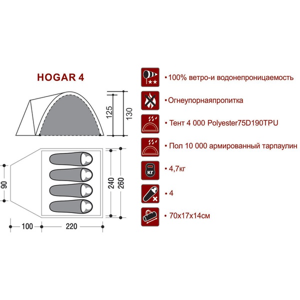 Палатка Indiana Hogar 4