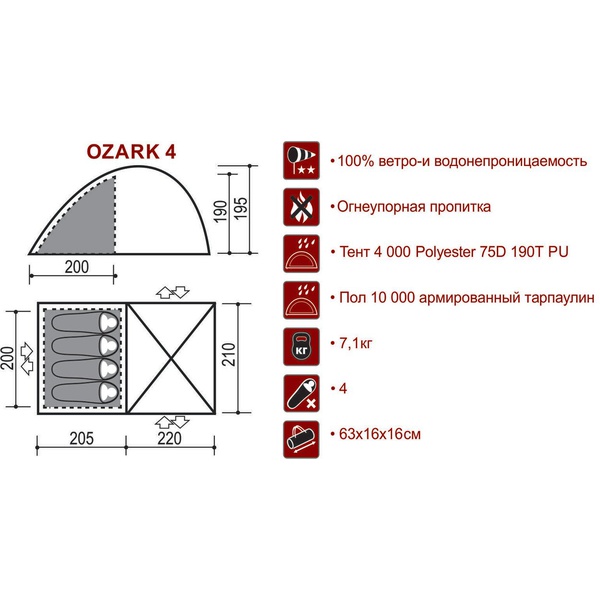 Палатка Indiana Ozark 4