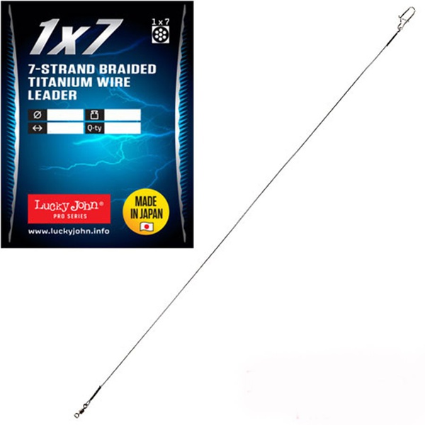 Поводки титановые Lucky John Pro Series 7-Strand Titanium Leader 0.27 мм/8 кг/30 см (1 шт)