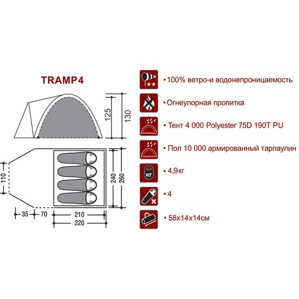 Палатка Indiana Tramp 4