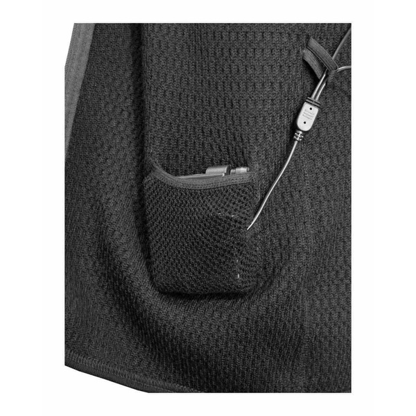 Фуфайка шерстяная с подогревом RedLaika Arctic Merino Wool RL-TM-04 чёрный, 3 USB модуля без Power Bank