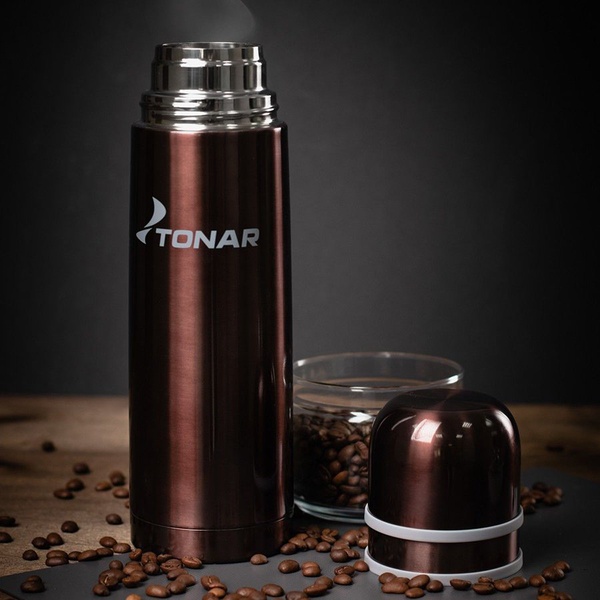 Термос Тонар HS.TM-034 (2 крышки-кружки) кофейный, 0.75 л