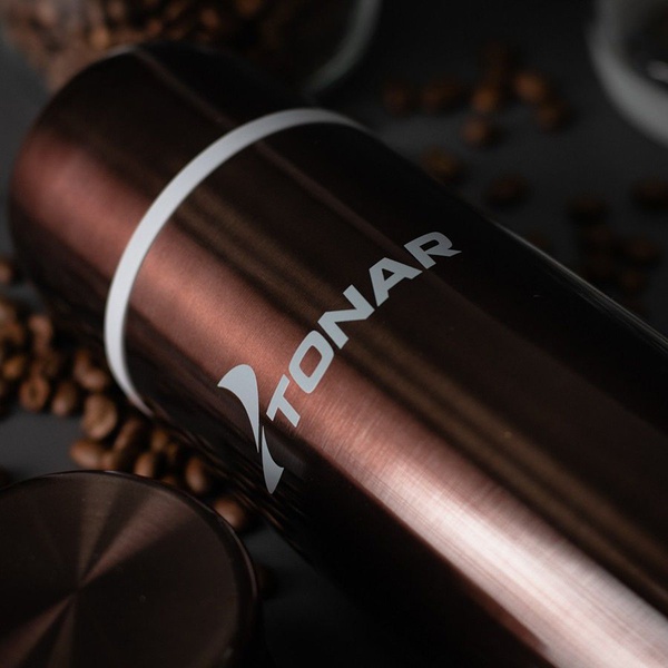 Термос Тонар HS.TM-034 (2 крышки-кружки) кофейный, 0.75 л