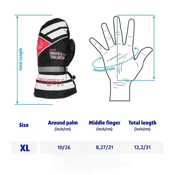 Рукавицы Helios Профессионал чёрный/чёрный