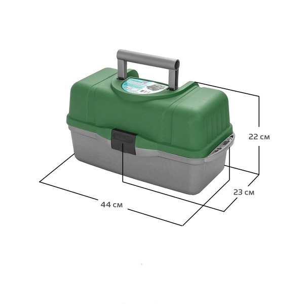 Ящик для инструментов Helios трёхполочный зелёный