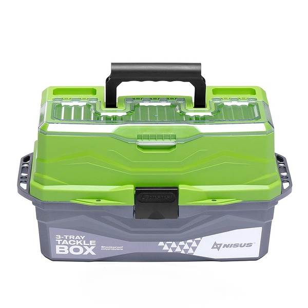 Ящик для снастей Nisus Tackle Box трёхполочный зелёный