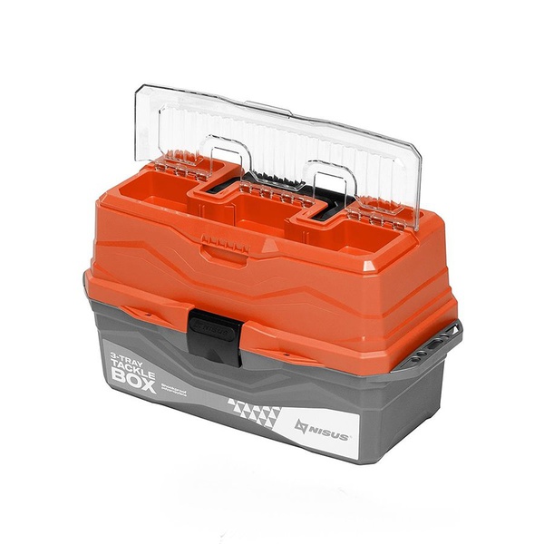 Ящик для снастей Nisus Tackle Box трёхполочный оранжевый