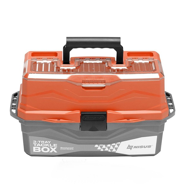Ящик для снастей Nisus Tackle Box трёхполочный оранжевый