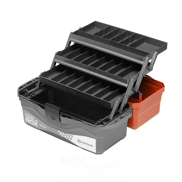 Ящик для снастей Nisus Tackle Box трёхполочный оранжевый